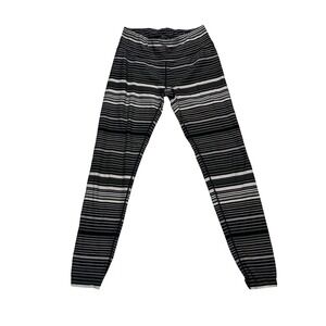 Calvin Klein Performance Striped Wicking Ruched Ankle Leggings Black Gray S